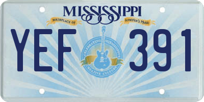 MS license plate YEF391
