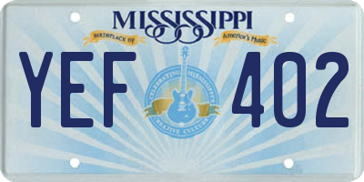 MS license plate YEF402