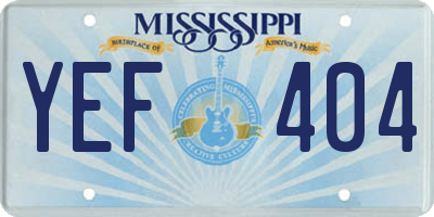 MS license plate YEF404