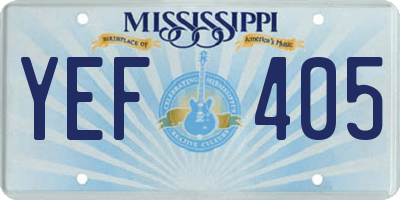 MS license plate YEF405