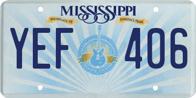 MS license plate YEF406