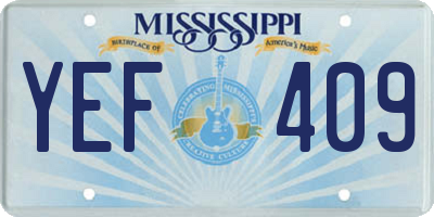 MS license plate YEF409