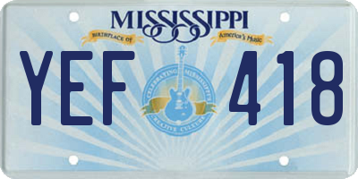 MS license plate YEF418