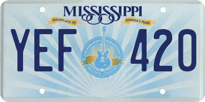 MS license plate YEF420