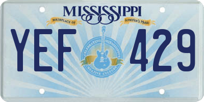 MS license plate YEF429