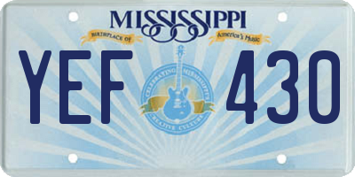 MS license plate YEF430