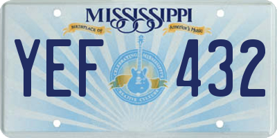 MS license plate YEF432