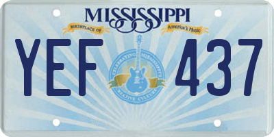 MS license plate YEF437