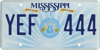 MS license plate YEF444