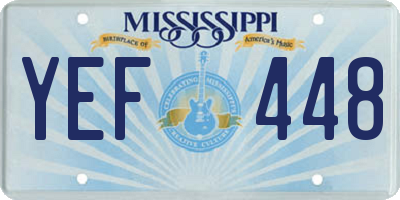MS license plate YEF448
