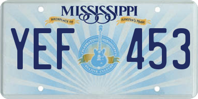 MS license plate YEF453