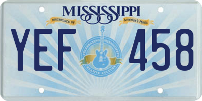 MS license plate YEF458