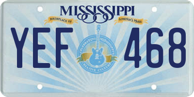 MS license plate YEF468