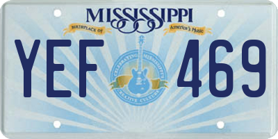 MS license plate YEF469