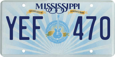 MS license plate YEF470