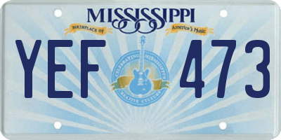 MS license plate YEF473