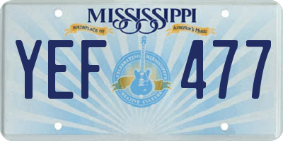 MS license plate YEF477
