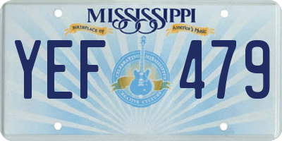 MS license plate YEF479