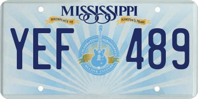 MS license plate YEF489