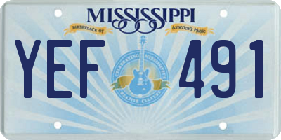 MS license plate YEF491