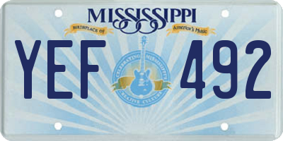 MS license plate YEF492
