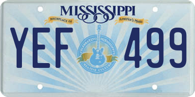 MS license plate YEF499