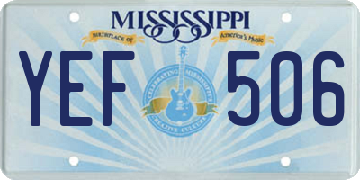 MS license plate YEF506