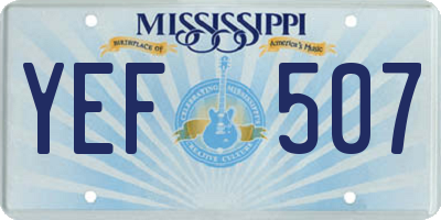 MS license plate YEF507