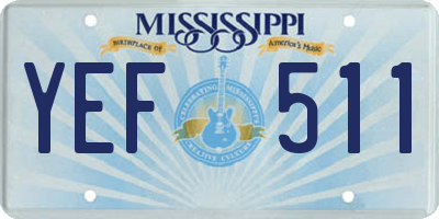 MS license plate YEF511