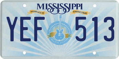 MS license plate YEF513