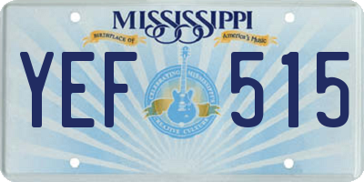 MS license plate YEF515