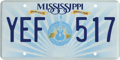 MS license plate YEF517