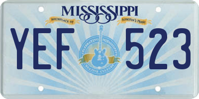 MS license plate YEF523