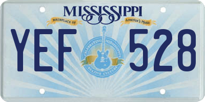 MS license plate YEF528