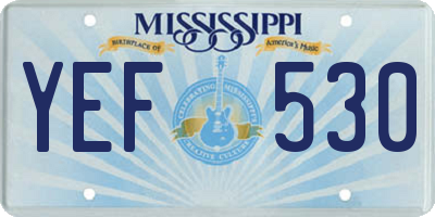 MS license plate YEF530