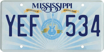 MS license plate YEF534