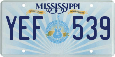 MS license plate YEF539