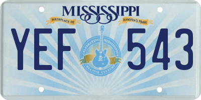 MS license plate YEF543