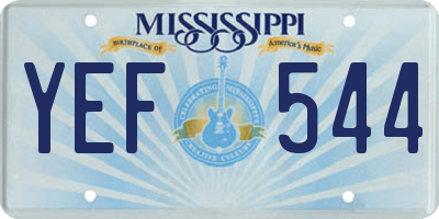 MS license plate YEF544