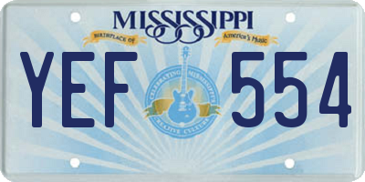 MS license plate YEF554