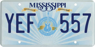 MS license plate YEF557