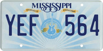 MS license plate YEF564