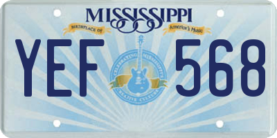 MS license plate YEF568