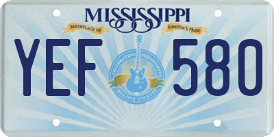 MS license plate YEF580