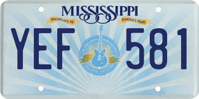 MS license plate YEF581