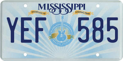 MS license plate YEF585