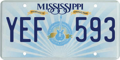 MS license plate YEF593