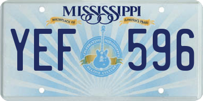 MS license plate YEF596