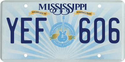 MS license plate YEF606