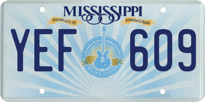 MS license plate YEF609